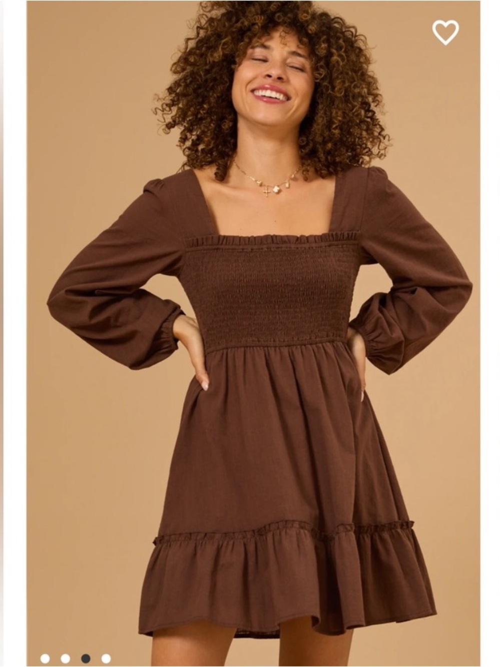 Altar'd State Megan Babydoll Long Sleeve Dress